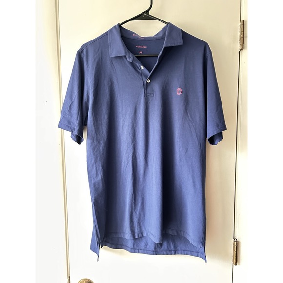 B. Draddy Other - B Draddy Polo Shirt Mens Medium‎ Blue Pullover Stretch Embroidered Casual Peru